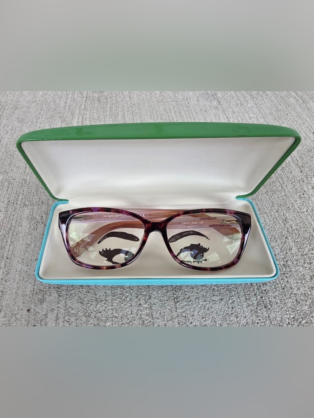 Kate Spade New York Demi/F OEZ2 Eyeglass Frames Purple Tortoise Pink w Case